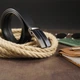 Ремень мужской из натуральной кожи Vintage leather-20330 115 см Черный - изображение 8