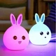 Детский светодиодный силиконовый led ночник милый зайчик RGB игрушка лампа диодный мягкий cветильник сенсорный 6 цветный аккумуляторный USB зарядкой - изображение 9