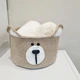 Вязаная корзина для мелочей корзинка органайзер подставка Медвежонок из трикотажной пряжи для мелочей детских принадлежностей для детской комнаты ручной работы 21х13 см (23553-Нов) - изображение 1