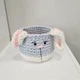 В'язаний трикотажний кошик для дрібниць корзинка органайзер підставка Кролик з трикотажної пряжі для дрібниць дитячого приладдя для дитячої кімнати ручної роботи 12х12 см (23562-Нов) - зображення 2