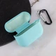 Силіконовий футляр з мікрофіброю для навушників Airpods Pro 3 Бірюзовий / Marine Green - зображення 3