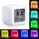 Годинник-будильник нічник Glowing Led Color Change Digital Alarm Clock LED переливаються багатобарвний хамелеон кубик OC10023 - зображення 1