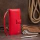 Женский вертикальный кошелек из натуральной кожи на хлястике с кнопкой ST Leather Красный (bg192fash81) - изображение 14