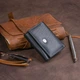 Маленьке горизонтальне портмоне з натуральної шкіри ST Leather Чорне (bg193fash56) - зображення 9