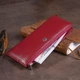 Горизонтальный тонкий кошелек из кожи женский ST Leather 19326 Бордовый - изображение 8