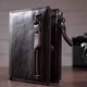 Кошелек мужской кожаный для карточек Vintage leather-14687 Коричневое - изображение 12