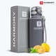 Бутылка для воды Harmony Total Graphite 0,5 л. с контейнером для фруктов и защитным неопреновым чехлом - изображение 1