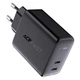 Зарядний пристрій Acefast 40W 2xType-C Quick Charger iPad/iPhone/Android black - зображення 4