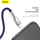 Кабель BASEUS Lightning Cafule Series Metal Data Cable |1M, 2.4A| (CALJK-A05) purple - зображення 15