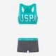Комплект женского белья (топ + трусики-шорты) хлопковый U.S. Polo Assn 66264 36/S Мятный (8680557306644) - изображение 2