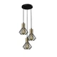 Светильник лофт MSK Electric Diadem подвесной на три плафона с бронзовым патроном NL 2215-3R BK+BN - изображение 1