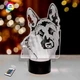 3D нічник "Німецька вівчарка 3" (ЗБІЛЬШЕНИЙ ЗОБРАЖЕННЯ) подарункова упаковка + 16 кольорів + пульт ДУ + мережевий адаптер + батарейки (3ААА) 3DTOYSLAMP - зображення 1