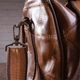 Дорожная сумка мужская Vintage leather-14752 Коричневая - изображение 15