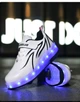 Роликовые кроссовки для мальчиков с LED подсветкой белые с черным на 2-х колёсах (LR 1264) 30(19см) - изображение 2