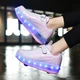 Роликовые кроссовки для девочек с LED подсветкой белые с розовым на 2-х колесах (LR 1263) 32(20,5см) - изображение 6