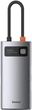 USB Hub Baseus Metal Gleam Series 4-in-1 Multifunctional Type-C HUB Docking Station Gray (CAHUB-CY0G) - obraz 2