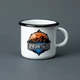 Кружка эмалированная Enamel mug с принтом Mountain белая 400 мл - изображение 1