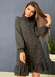 Женское платье в горошек Le'Katrin 447-1M Черный - изображение 6
