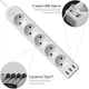 Сетевой фильтр-удлинитель RZTK Power Strip 5+3 USB-A White (PS-5A/W) 2 м - изображение 3