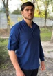 Сорочка ZIBSTUDIO бавовна стійка планка д/р XL Синя - зображення 4