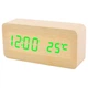 Часы сетевые VST-862-4 зеленые, (корпус светло коричневый) температура, USB - изображение 1