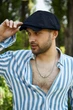 Кепка Восьмиклинка "Чорний льон", хуліганка, Гострі козирки льон 59 р - зображення 1