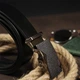 Ремінь чоловічий з натуральної шкіри Vintage leather-20321 115 см Чорний - зображення 9