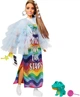 Кукла Barbie Extra 9 с мышкой в радужном платье с крокодилом (GYJ78) - изображение 3
