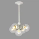 Белая люстра из прозрачных шаров на 5 ламп (56-PL385-5 WH+СL) - изображение 1