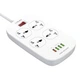 Сетевой удлинитель LDNIO SC4407 на 4 розетки, 3 USB и 1 USB Quick Charge 3.0 White (SC4407) - изображение 1
