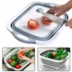 Дошка обробна складна універсальна Kitchen 2201 2 в 1 для миття та різання овочів Біло-сіра - зображення 3