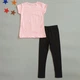 Летний костюм Hacali kids для девочки 128-134 см Розовый/черный 18742 - изображение 3