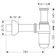 Сифон для умывальника HANSGROHE HANSGROHE колбовый латунь впуск 1 1/4" хром 52010000 - изображение 2