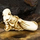 Статуэтка Нэцкэ Netsuke Хотэй тянущий мешок Гипс 11x6.4x6.1 см Бежевый (00670) - изображение 3