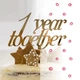 Топер фігурка на торт дзеркальний двосторонній Manific Decor "1 year together" Manific Decor - зображення 1