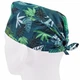 Медицинская шапочка мужская FloralScrubs универсальная принт листья на зеленом - изображение 2