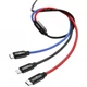 Кабель 3 в 1 USB-Lightning-MicroUSB-Type-C Baseus Three Primary Colors 3.5A 1.2m CAMLT-BSY01 Black - изображение 4