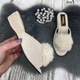 Тапочки домашние женские Inblu бежевые на танкетке с открытым носком и пушком 39 р (25,3 см) 2713 - изображение 3