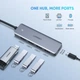 USB-хаб UGREEN CM219 USB-C to 4xUSB 3.0 +Micro-USB Power Port Space Gray (70336) - изображение 2
