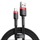 Кабель для айфон с разъёмами USB на Lightning BASEUS cafule (2.4A, 1M). Black-Red - изображение 1
