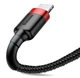 Кабель для айфон с разъёмами USB на Lightning BASEUS cafule (2.4A, 1M). Black-Red - изображение 7