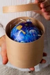 Новогоднее Украшение Новогодний Синий шар с Петриковской росписью с ангелом UAMAZE 10см - изображение 7