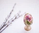 Авторское Пасхальное розовое деревянное яйцо "Петриковская роспись" UAMAZE 6х4см - изображение 5