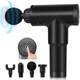 Ударный массажный пистолет для тела Fascial Gun Black для спины и всего тела мышечный массажер с 4 насадками - изображение 7