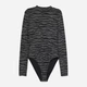 Боди-блуза женская H&M 0792490 M Черная с белым (2000000774879) - изображение 1