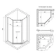 Душевая кабина Lidz Dozorca SC90x90.CRM.LOW.TR, стекло прозрачное 6 мм - изображение 2