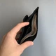 Кожаный унисекс кошелек Compact+ Черый с тиснением рептилия - изображение 6