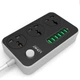 Сетевой фильтр LDNIO SC3604, 3 Розетки + 6 USB, 2 м, сечение 3х0,75мм, Black, Box - изображение 2