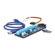 Riser PCI-EX, x1=>x16, 4-pin MOLEX, SATA=>4Pin, USB 3.0 AM-AM 0,6 м (синий), конденсаторы F270, Пакет Voltronic PCE164P-N03 VER 006 - изображение 1