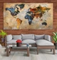 Картина на холсте карта мира бежевый world map 60х110 см - изображение 1